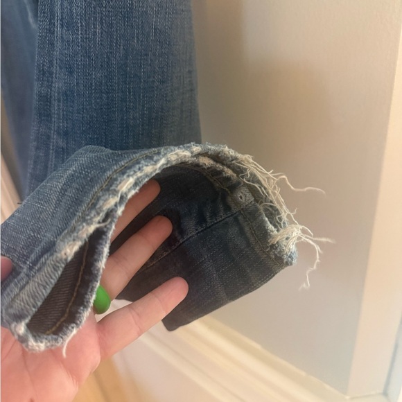 AG Adriano Goldschmied Angel Boot Cut Jeans Size 28R Medium Wash Distressed - Picture 3 of 11